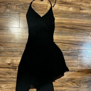 Elegant Black Halter Dress